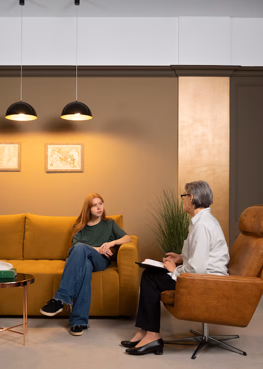 Young person in an online therapy session